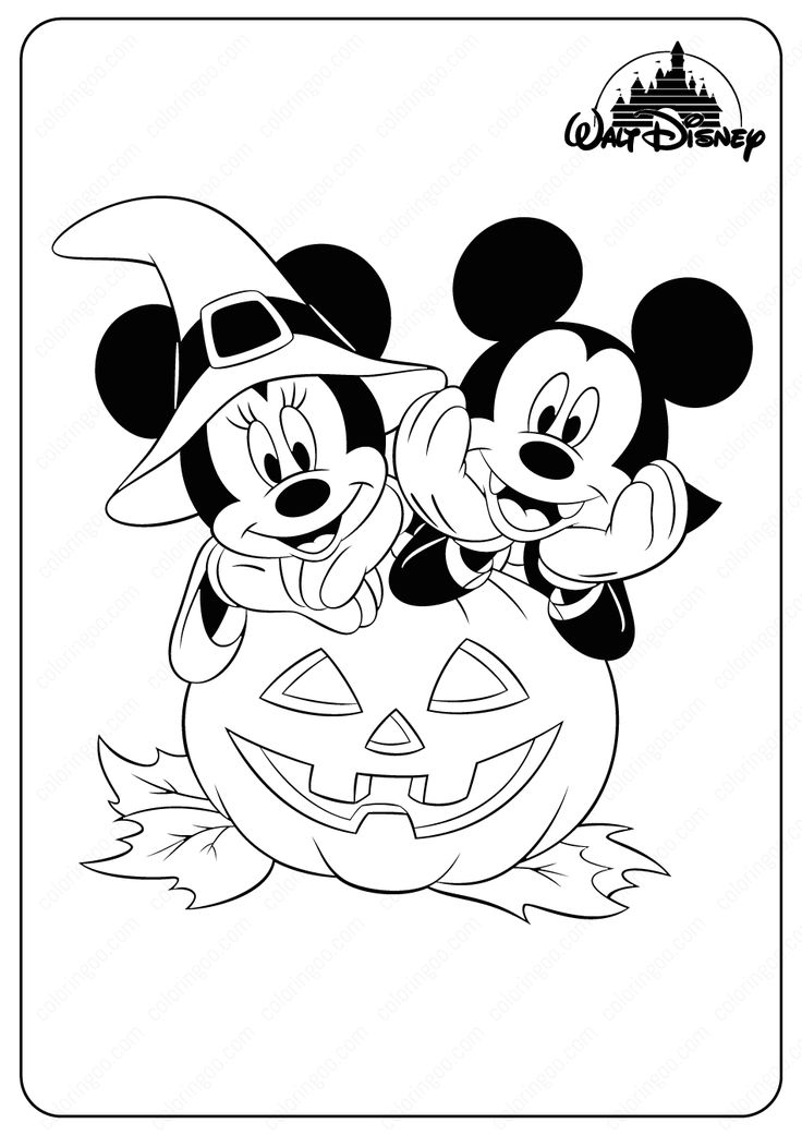 Minnie &amp;amp; Mickey Halloween Coloring Pages  Halloween Coloring Book intérieur Coloriage Halloween Disney 