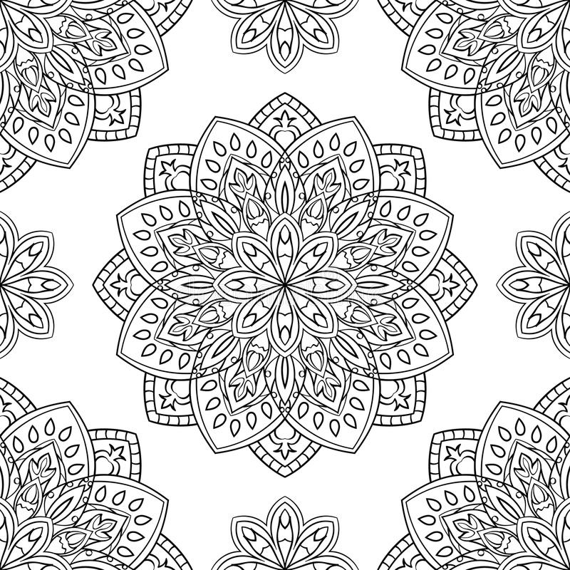 Modèle Avec Les Mandalas Floraux Illustration De Vecteur - Illustration tout Modele Mandala 