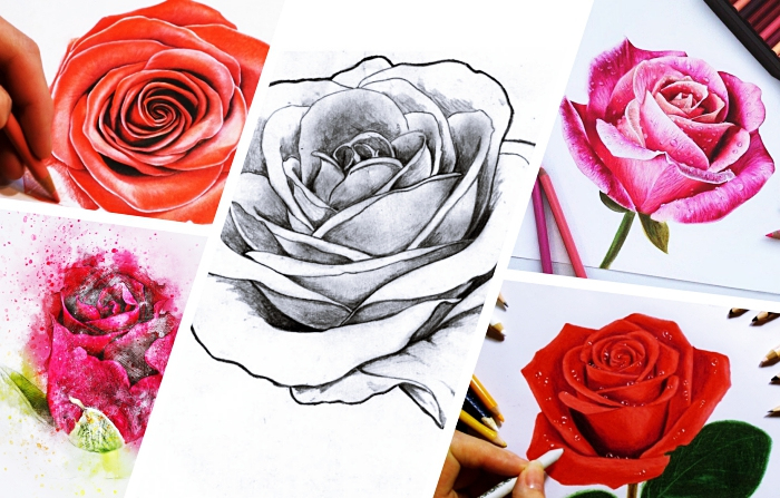 Modele Dessin Fleur Rose Facile - Dessin Facile avec Fleur A Dessiner Facile