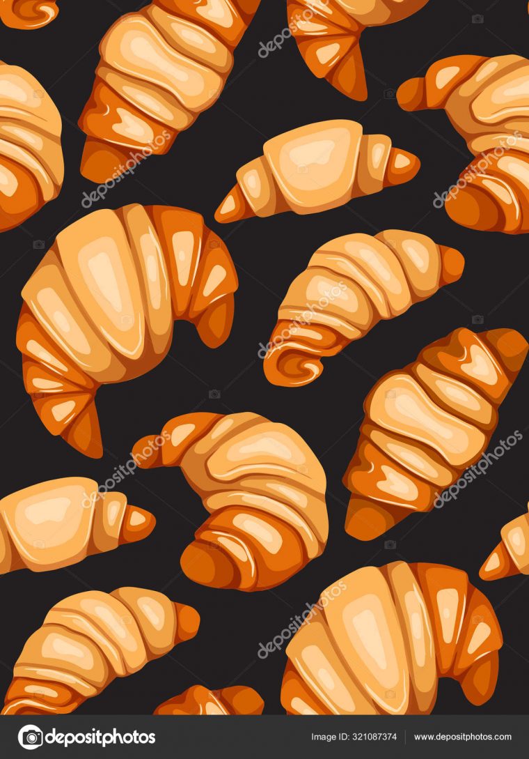 Modèle Sans Couture Avec Croissants De Dessin Animé Et Petits Pains Sur à Dessin Croissant