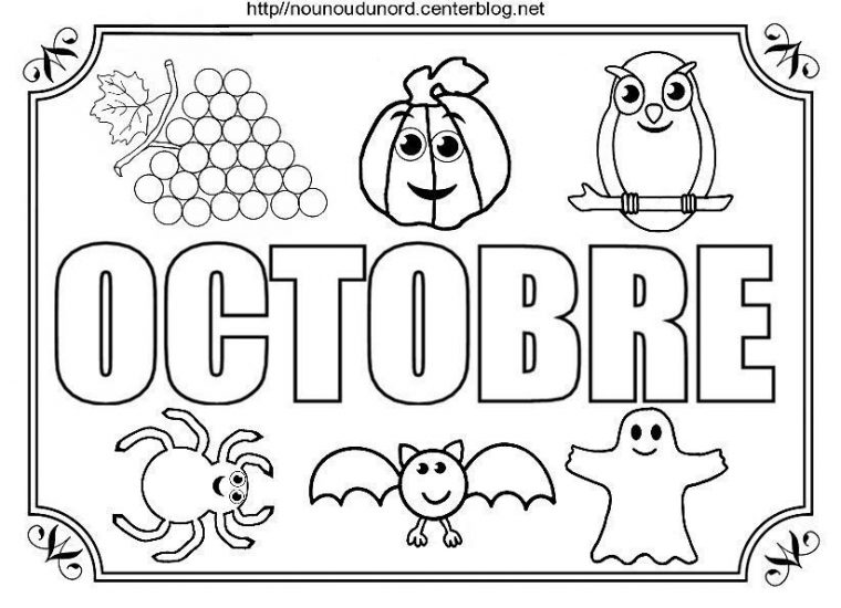 Mois D'Octobre À Colorier À Gommettes destiné Coloriage Septembre