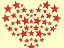 Motif Broderie Coeur Étoiles avec Étoiles Dessins