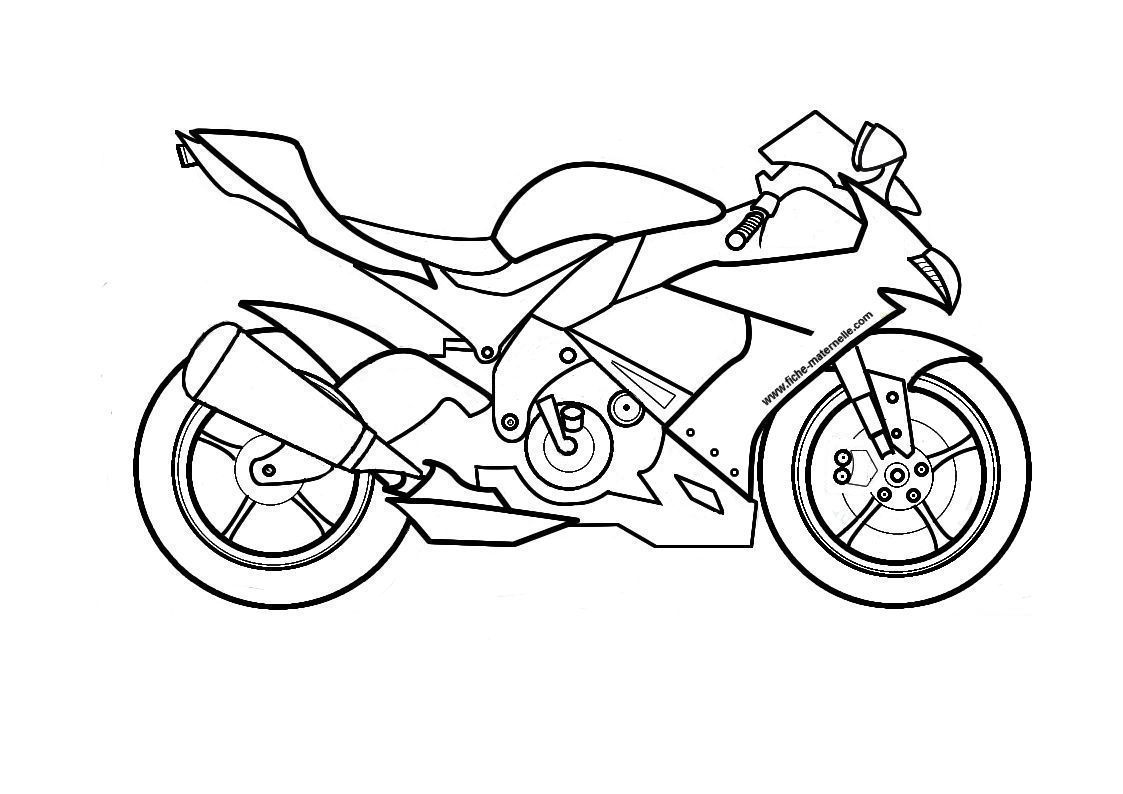 Moto À Colorier  Coloriage Moto, Dessin Moto, Dessin Gratuit destiné Moto Cross Coloriage 