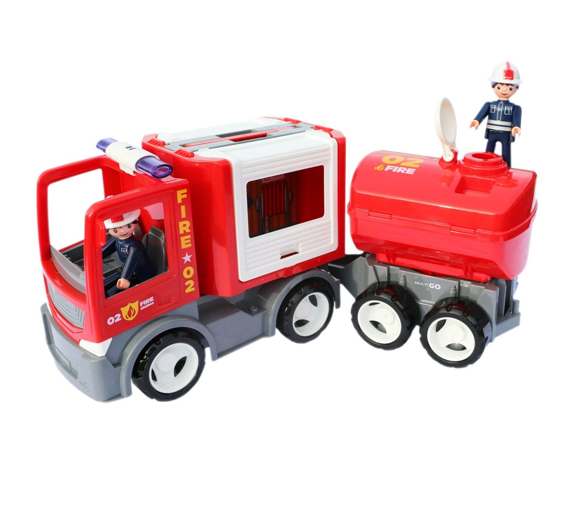Multigo Coffret Véhicule Transformable Avec Figurines - Pompier - Jeux pour Jeux Gratuits De Camion De Chantier 