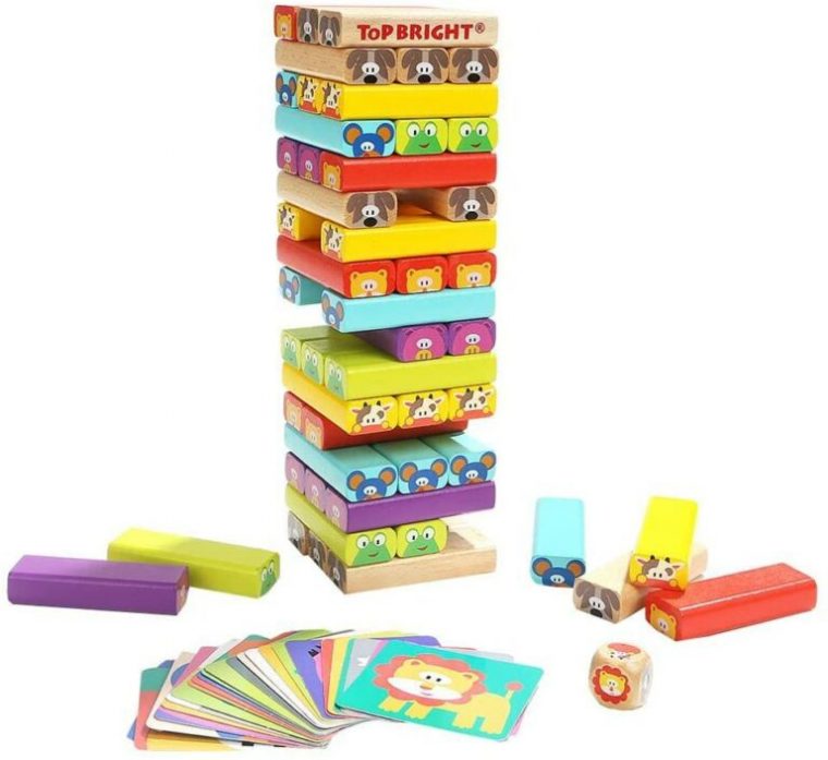 Nene Toys – Tour De Blocs Empilables En Bois Avec Couleurs Et Animaux intérieur Jeu D Animaux Pour Fille