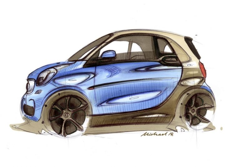 New Smart Fortwo Design Revealed By Leaked Sketches – Autoevolution dedans Auto Dessin