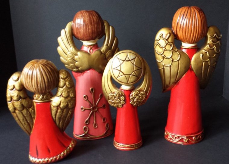 Noël Anges 1940 Japon Figurines Religieux Bois  Etsy pour Noel Religieux