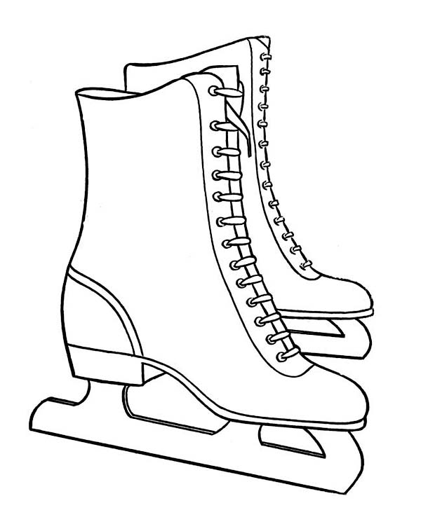 Pair Of Nice Winter Skate Boots Coloring Page – Download & Print Online serapportantà Coloriage Skate