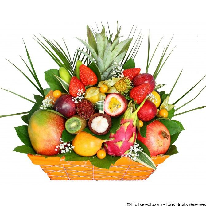 Panier De Fruits Exotiques À Offrir : Exotica  Corbeille De Fruits tout Panier De Fruits Dessin 