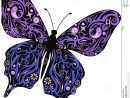 Papillon Avec Un Modèle Des Lignes Et Fleurs, Une Mite Avec La encequiconcerne Dessin De Papillon Sur Une Fleur