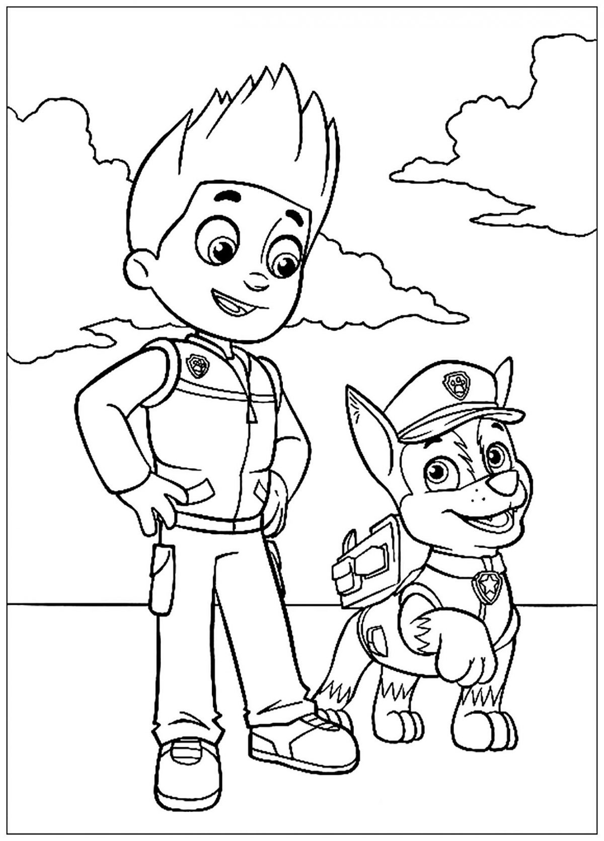 Pat Patrouille : La Fine Équipe : Ryder Et Chase - Coloriage Pat tout Dessin Pour Coloriage