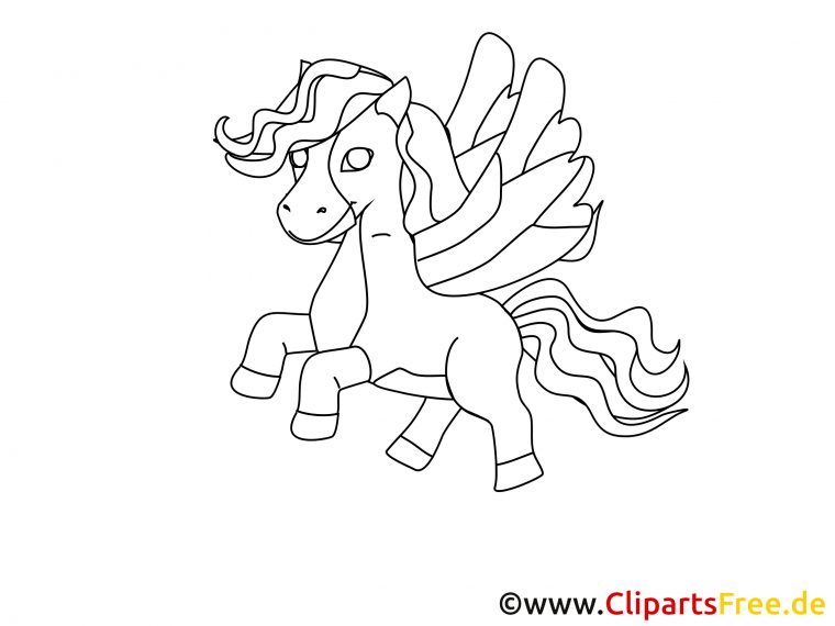 Pégase Clipart – Cheval Dessins Gratuits – Chevaux Dessin, Picture avec Coloriage Pegase