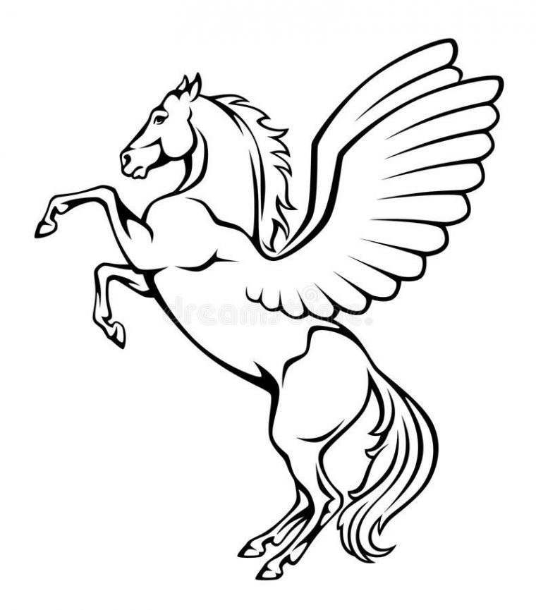 Pegasus Stock Illustration In 2020  Pegasus Drawing, Pegasus Art, Car tout Dessin De Pégase