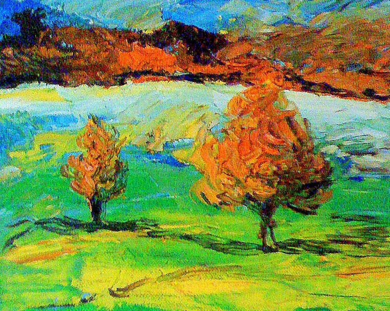 Peinture Arbres En Automne dedans Dessin D Arbre En Couleur