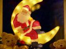 Pere Noel Lumineux Sur La Lune  Pere Noel Decoration intérieur Père Noël Père Noël Père Noël