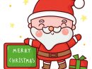 Père Noël Mignon Avec Dessin Animé Kawaii Joyeux Noël  Vecteur Premium concernant Joyeux Noel Dessin