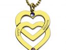 Personnalise Ton Collier Prénom 2 Cœurs Avec Perles - Argent - Plaqué Or pour Coeur Avec Prenom