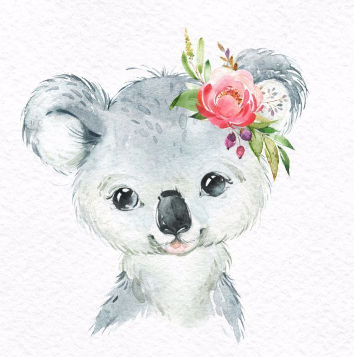 Petit Panda Panda Rouge Koala. Clipart Animaux Aquarelle, Portrait avec Bébé Animaux Dessin 