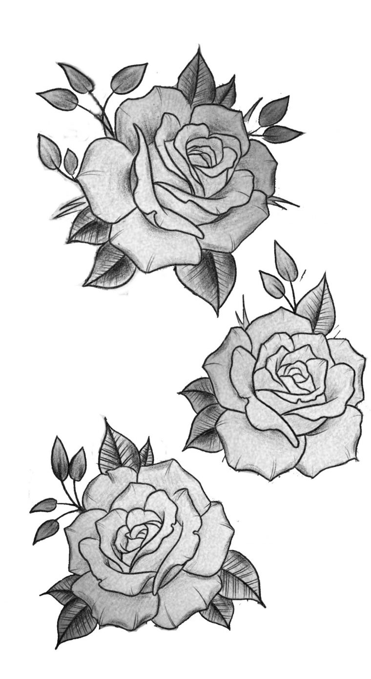 Pin By Mhamad Ab On Sleeve Tattoos  Flower Drawing, Rose Drawing à Dessin Roses