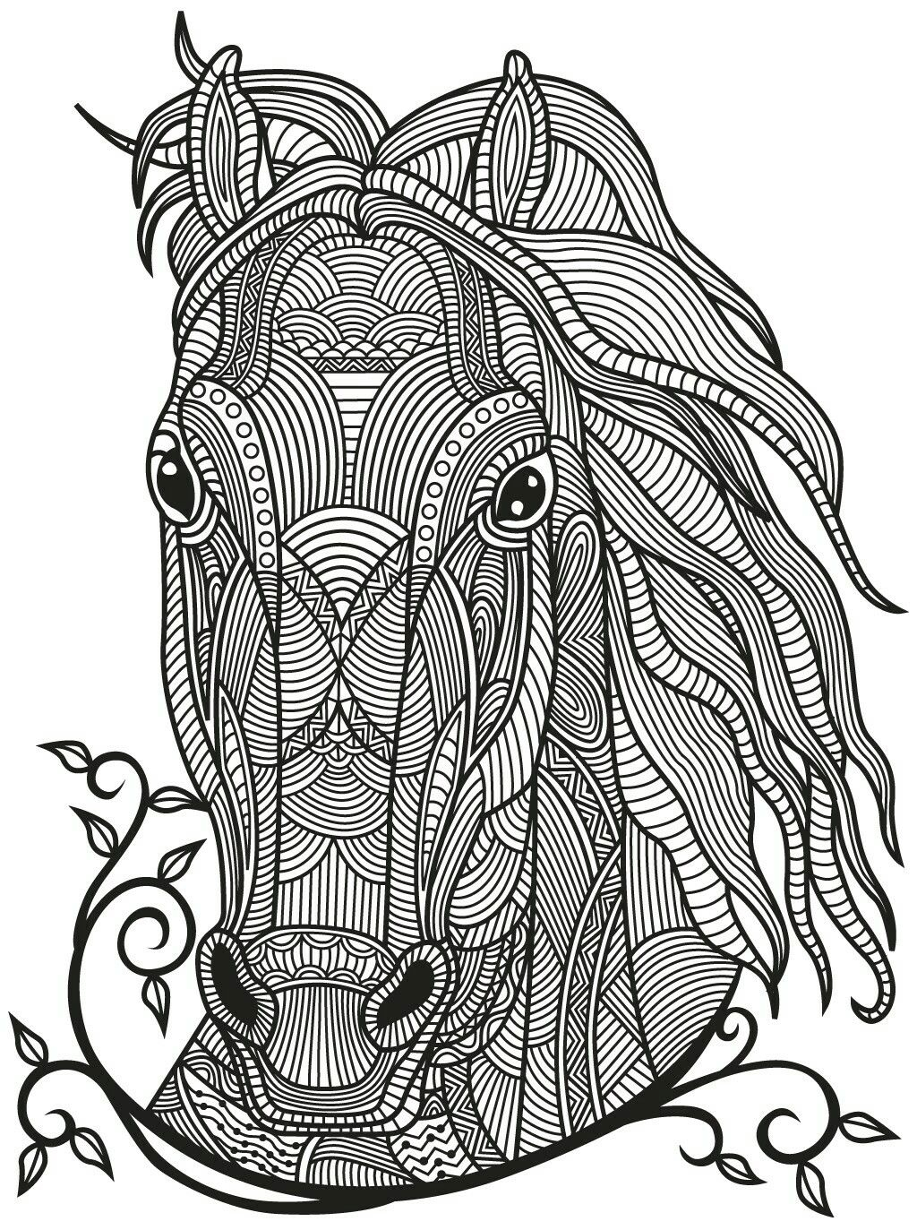 Pin By Nina Bondesson On Coloring Pages  Horse Coloring Pages, Mandala intérieur Mandala Cheval
