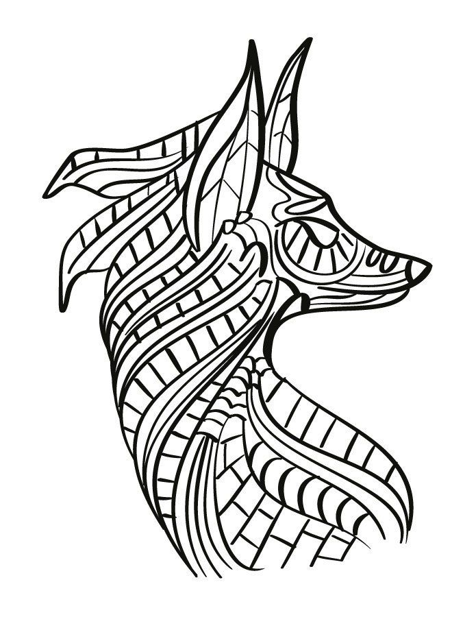 Pin On Coloriage D&amp;#039;Animaux - Animal Adult Coloring Page tout Coloriage Renard 