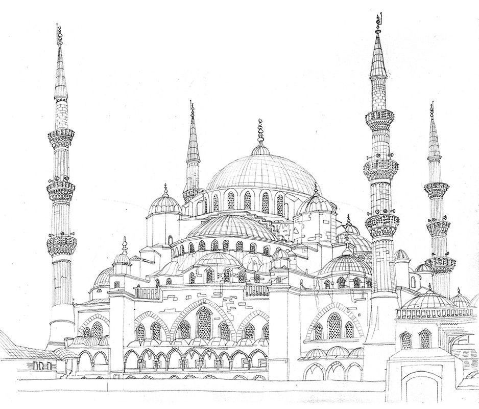 Pin On Ottoman 1 pour Mosquée Dessin 
