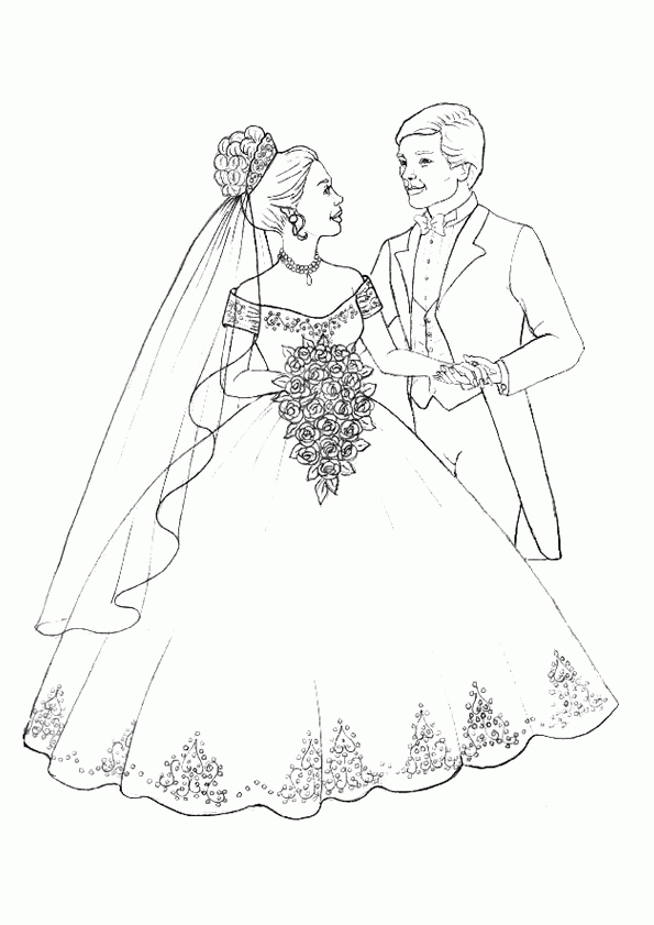 Pin On Thema Bruiloft Kleuters  Wedding Theme Preschool avec Coloriage De Mariée