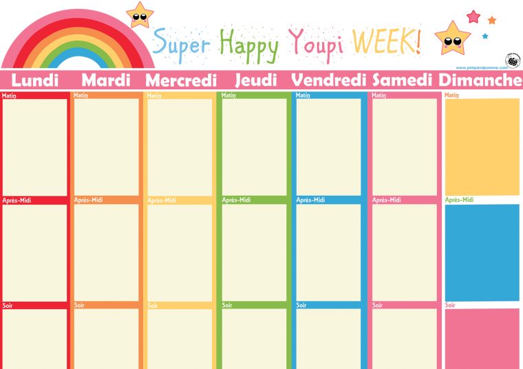 Planning A Imprimer, Education Bienveillante, Organisation encequiconcerne Calendrier Enfant A Imprimer