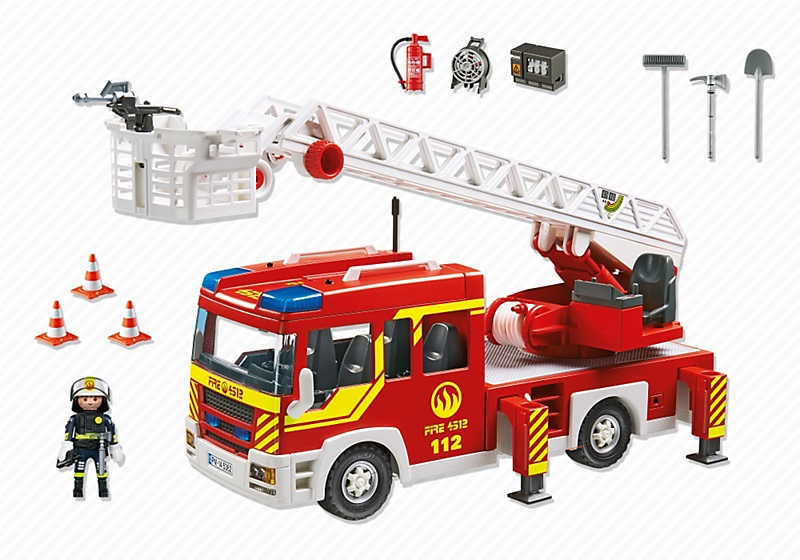 Playmobil 5362 Camion De Pompier Grande Échelle Son Et Lumière pour Camion Playmobil Pompier 
