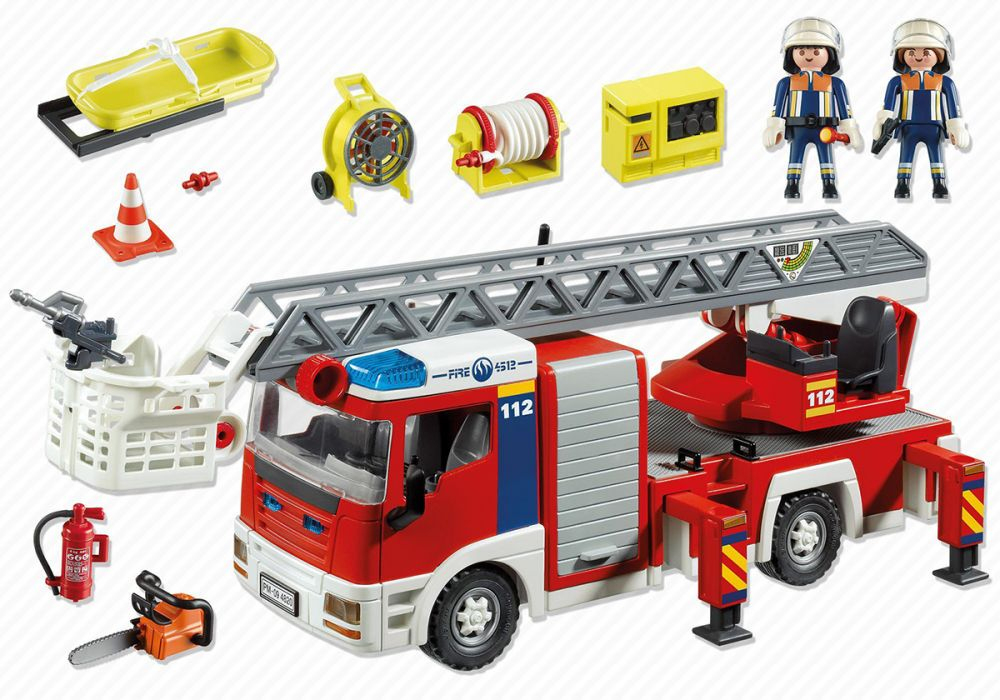 Playmobil City Action 4820 Pas Cher - Camion De Pompiers Grande Échelle pour Camion Playmobil Pompier 