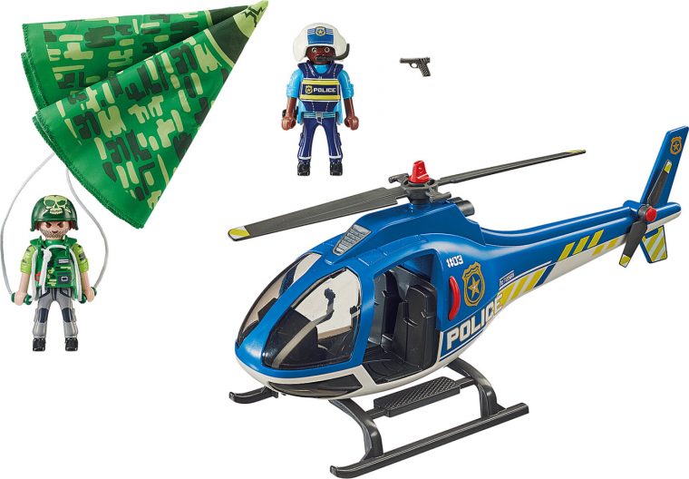 Playmobil Hélicoptère De Police Et Parachutiste (70569) Au Meilleur serapportantà Helicoptère Playmobil