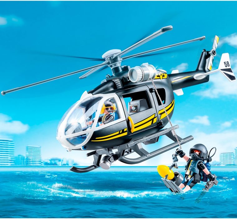 Playmobil Hélicoptère Et Policiers D'Élite (9363) Au Meilleur Prix Sur à Helicoptère Playmobil