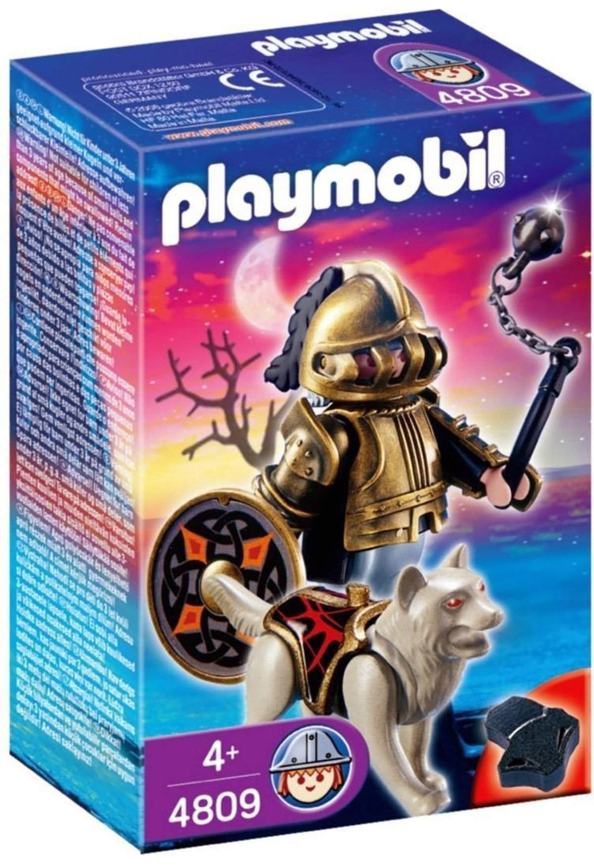 Playmobil Knights 4809 Pas Cher - Chevalier Des Loups Avec Hache concernant Playmobil Chevalier Du Loup 
