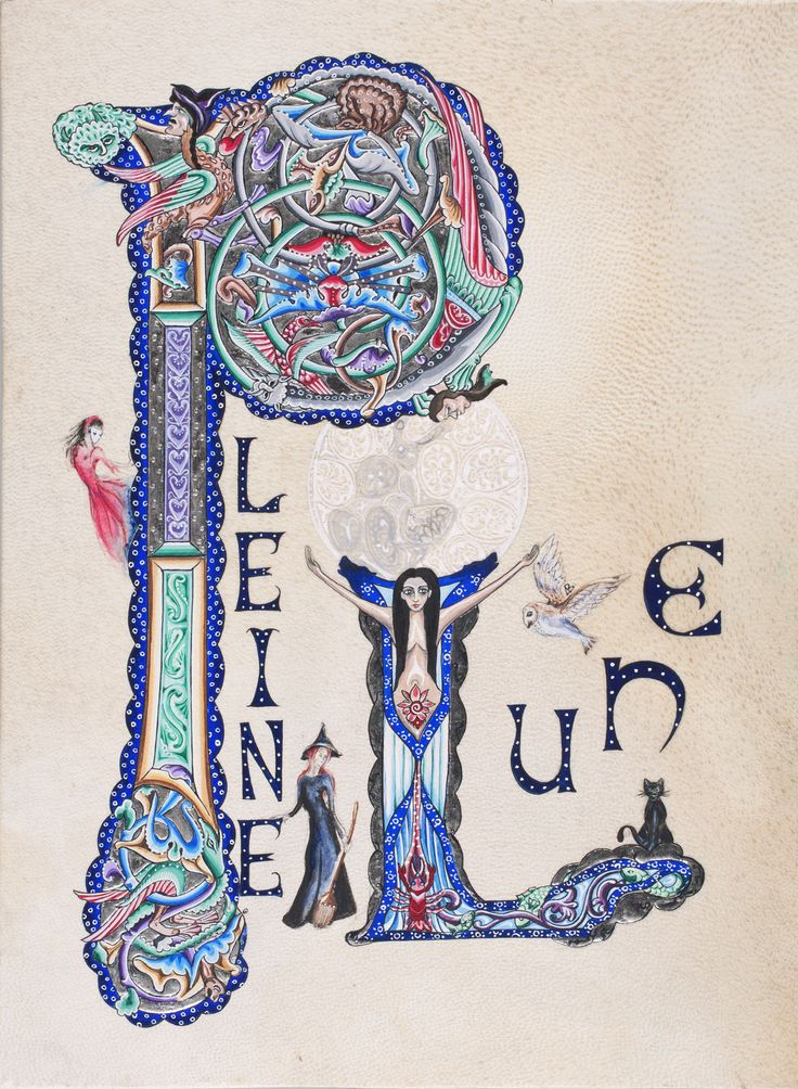 Pleine Lune Enluminure Lettrines  Enluminure, Calligraphie, Lettrine concernant Lettrine Medievale Alphabet 