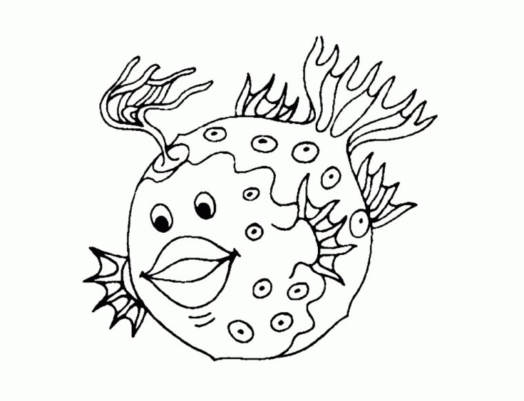 Poisson 9 – Coloriage De Poissons – Coloriages Pour Enfants destiné Dessin De Poissons