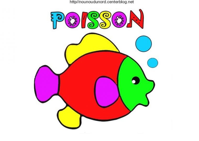 Poisson Coloriage, Pour Gommettes Et En Couleur à Dessins De Poissons