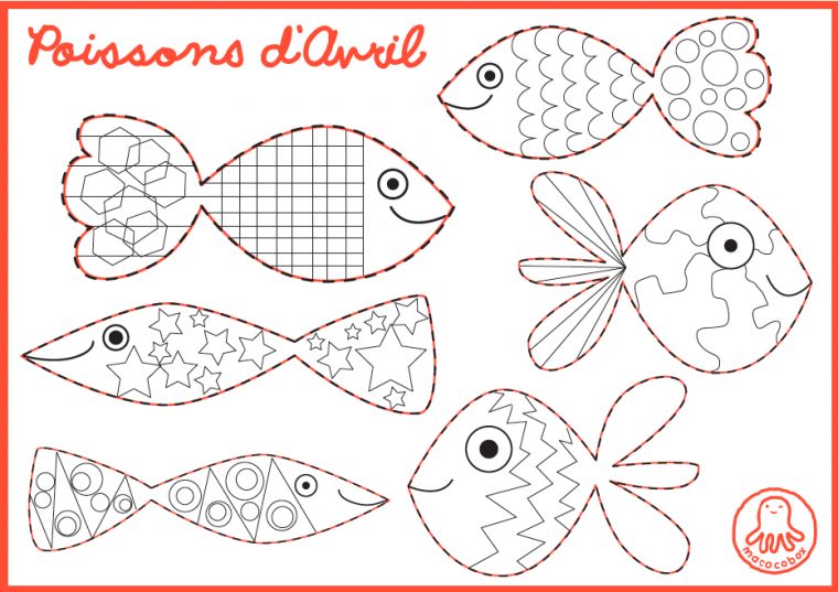 Poissons D'Avril !  Poisson D'Avril, Poisson D'Avril À Colorier à Poisson D Avril À Colorier