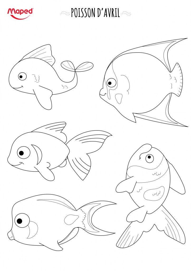 Poissons_2  Coloriage Poisson, Poisson D Avril Dessin, Coloriage concernant Poisson D Avril A Imprimer Coloriage