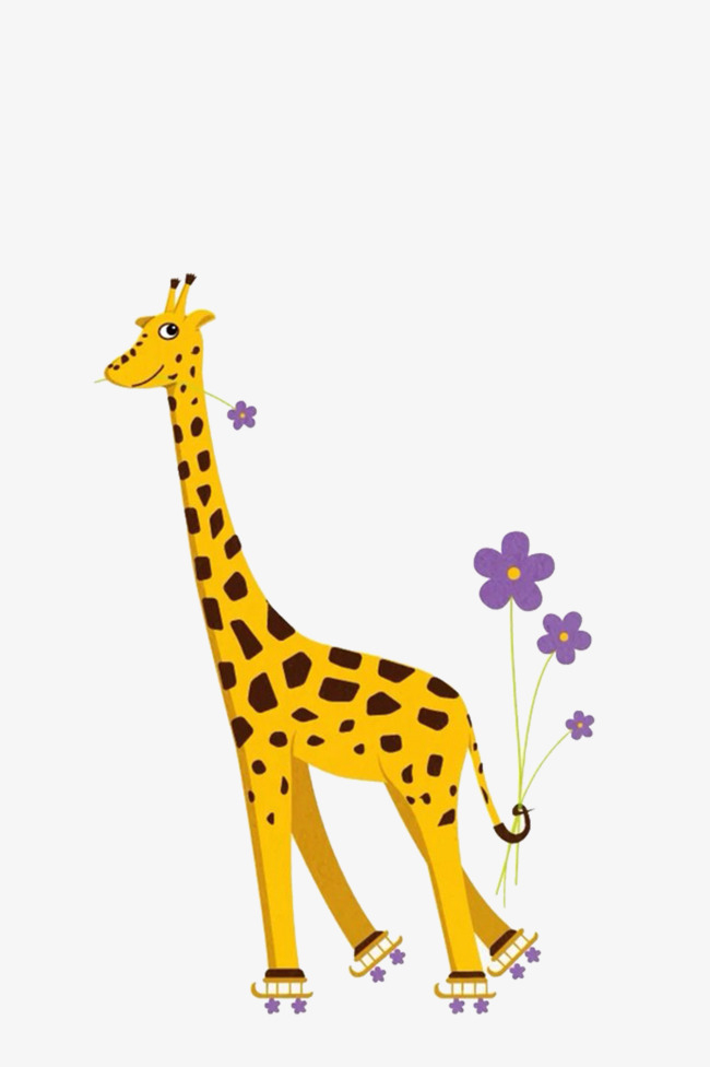 Portant Des Fleurs De La Girafe Girafe Fleur Dessin Png Et Vecteur Pour encequiconcerne Dessin Girafe