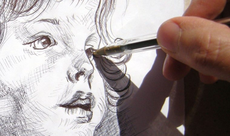 Portrait D'Enfant Au Stylo Bille – Domi Dessins Et Peintures tout Desin Enfant