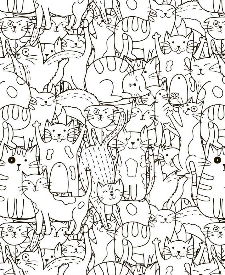 Poster Géant À Colorier Pour Enfant Chats destiné Coloriage Lyon