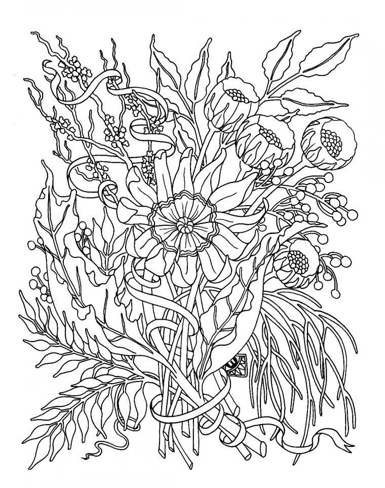 Pour Fleurs Jardin – Fleurs Et Végétation – Coloriages Difficiles Pour serapportantà Coloriage Fleur