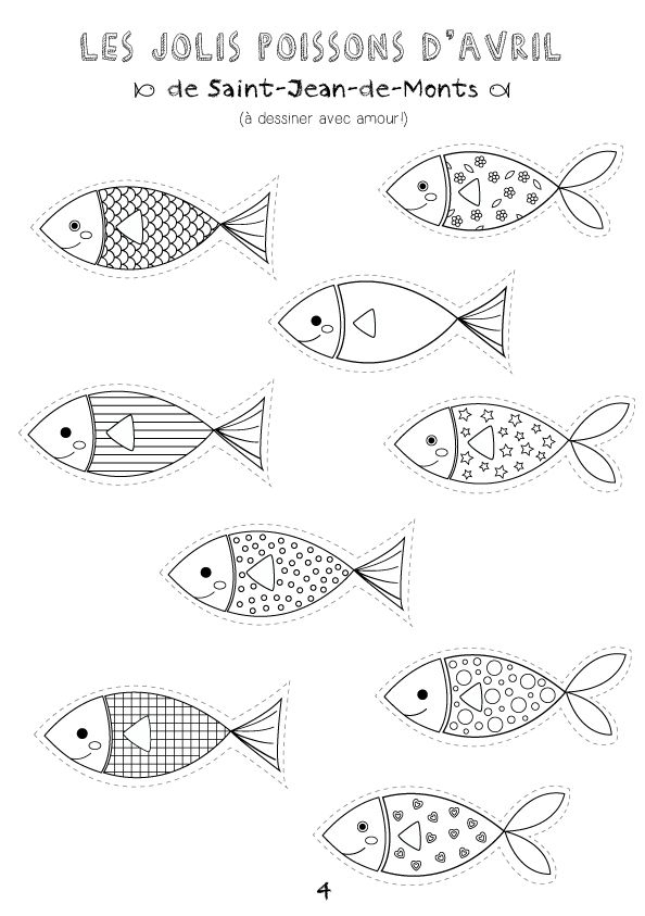 {Printable} ☼ Coloriages Poissons D&amp;#039;Avril ☼  Poisson D Avril Dessin intérieur Coloriage Poisson À Imprimer 