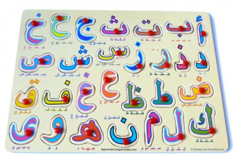 Puzzle En Bois Des 28 Lettres De L'Alphabet Arabe – E-Maktaba pour Coloriage Alphabet Arabe