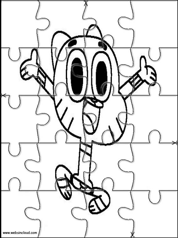 Puzzle Jigsaw Gratuit Gumball &amp;amp; Darwin 4 destiné Dessin De Puzzle À Imprimer 