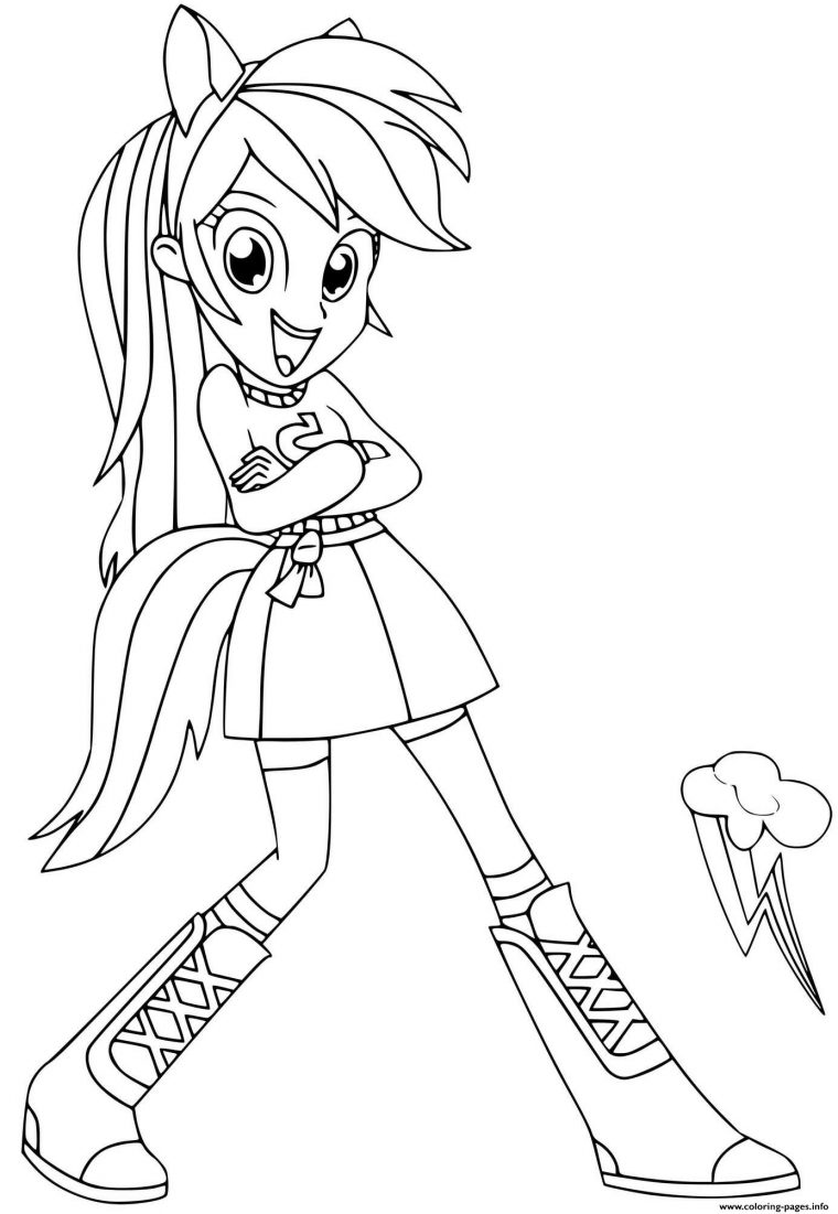 Rainbow Dash My Little Pony Equestria Girls Coloring Pages Printable serapportantà Coloriage Twilight