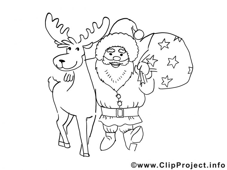 Renne Clipart – Noël Dessins À Colorier – Noël Coloriages Dessin encequiconcerne Renne Coloriage