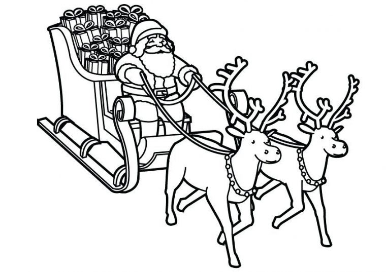 Résultat De Recherche D'Images Pour "Dessin A Colorier Pere Noel Et Ses pour Coloriage Rennes