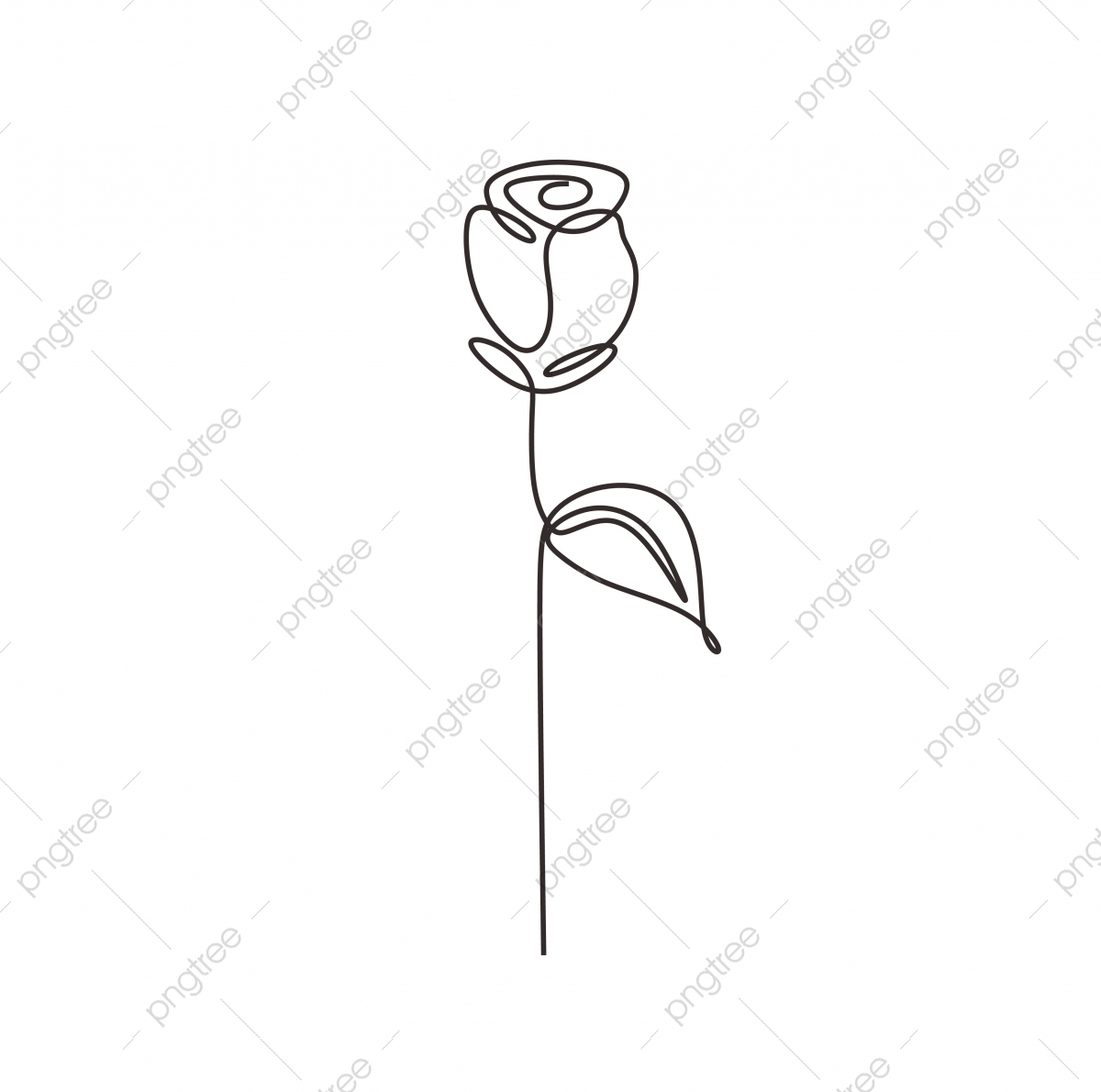 Rose Dessin Au Trait Continu Vecteur Fleur Plante Minimaliste Dessiné À intérieur Une Rose En Dessin 