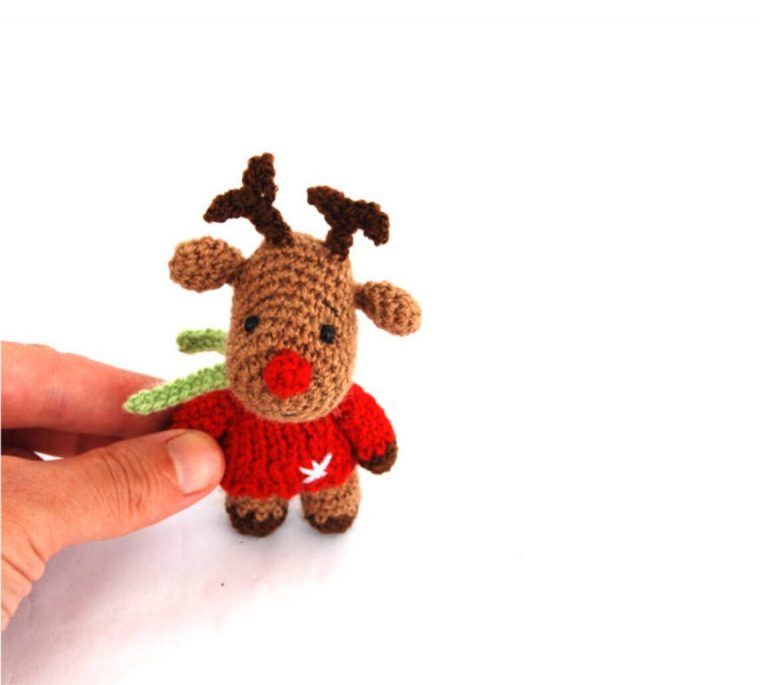 Rudolf Le Renne Au Nez Rouge Renne Minature Crochetée  Etsy pour Rudolf Le Renne Au Nez Rouge